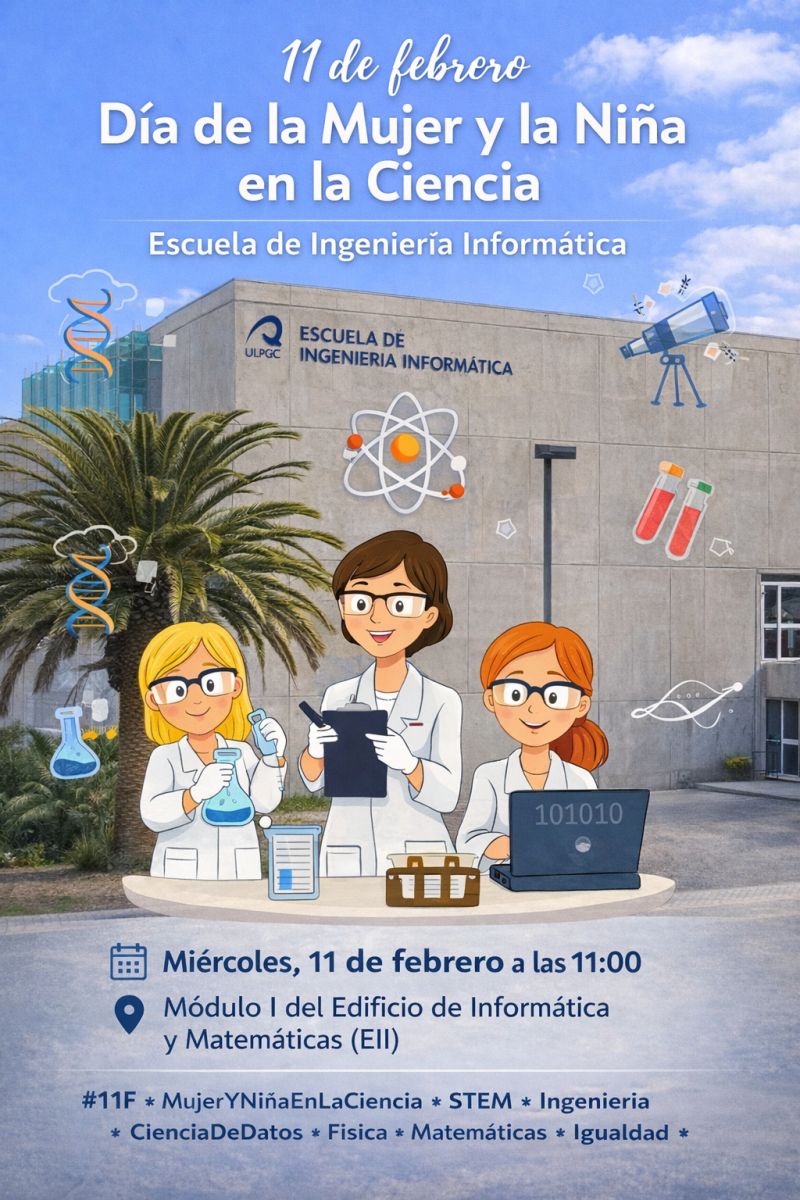 imagen promocional del 11 de febrero día de la mujer y la niña y la ciencia