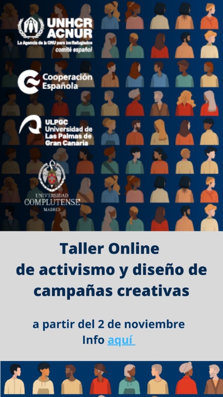 Cartel promocional Taller de activismo universitario y diseño para campañas creativas para la solidaridad