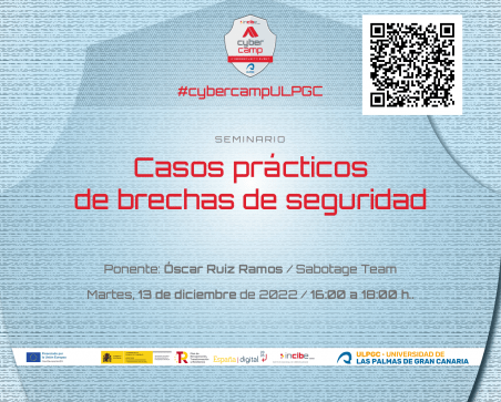 Cartel promocional del taller de casos prácticos de brechas de seguridad