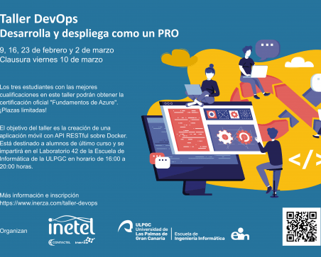 Cartel promocional del taller de DevOps
