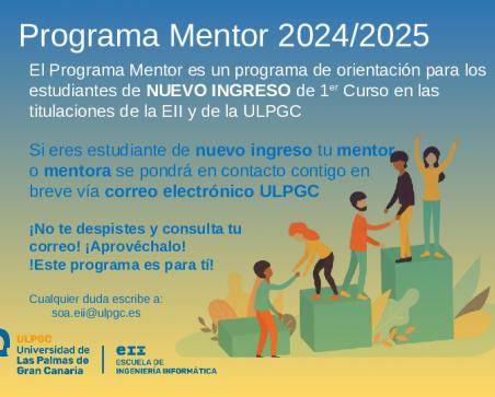 Cartel promocional del programa mentor y mentoriía