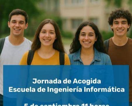Cartel promocional de la jornada de acogida, día 5 de septiembre de 2025, salón de actos del Edificio de  Arquitectura