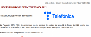 Beca fundación SEPI - Telefónica