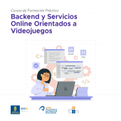 Cartel promocional del curso de formación Backend y Servicios Online Orientados a Videojuegos