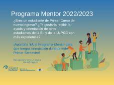 Cartel del programa mentor del cursos 2022 2023
