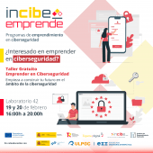 Cartel promocional del taller de emprendimiento del INCIBE